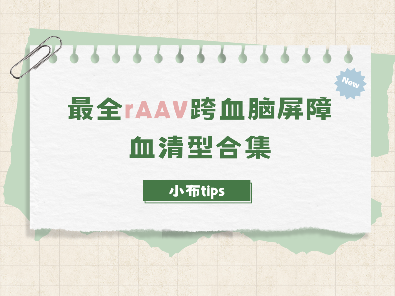 小布tips | 最全rAAV跨血脑屏障血清型合集